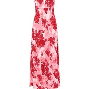 Faithfull the Brand Pink and Red Floral Maxi Dress